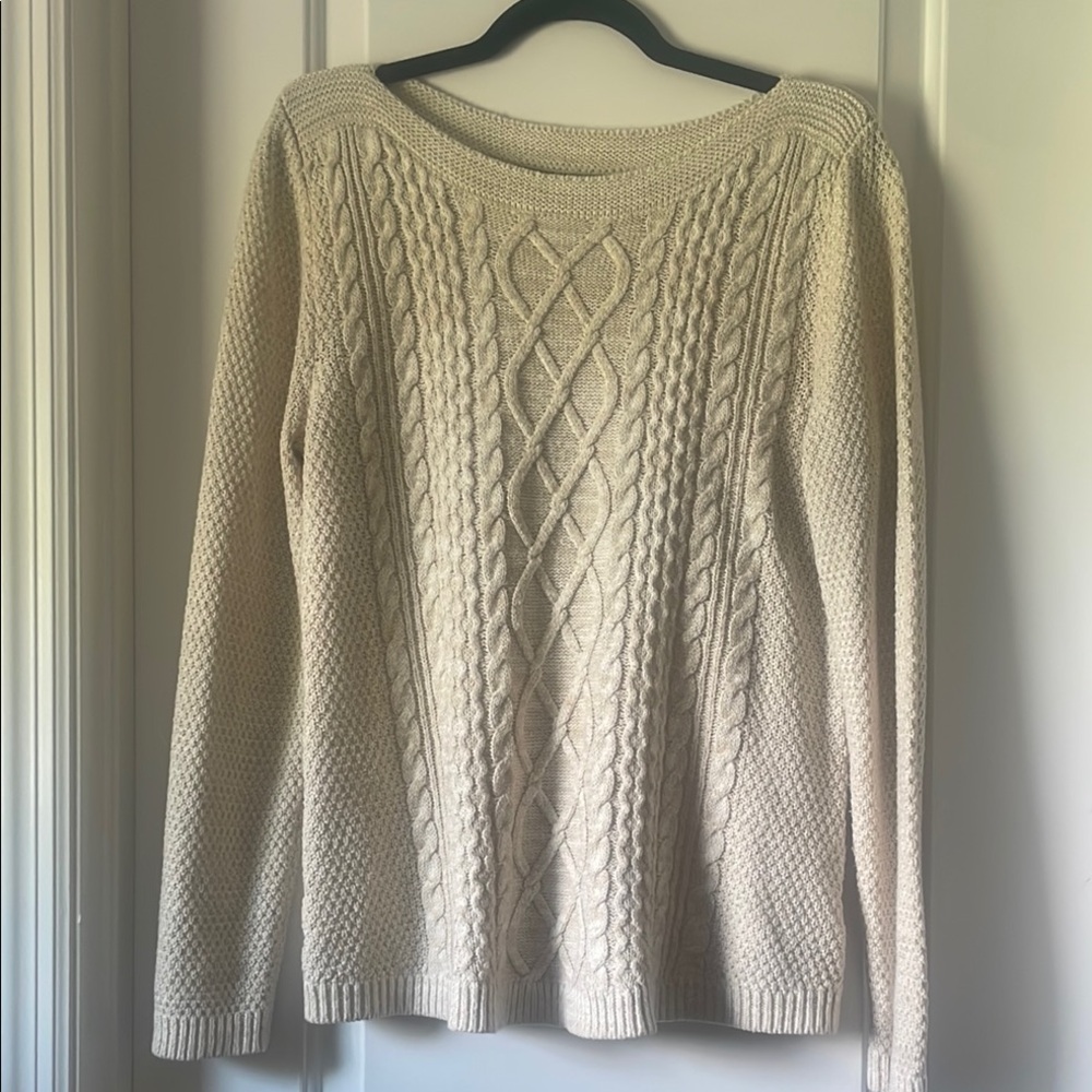 Croft & Barrow Cream Crew Neck Sweater